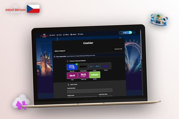 KYC ověření účtu v GB Casino – ruce s občanským průkazem u notebooku