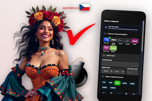 Mobilní rozhraní GB Casino pro výběr výplatní metody u pravidelného hráče